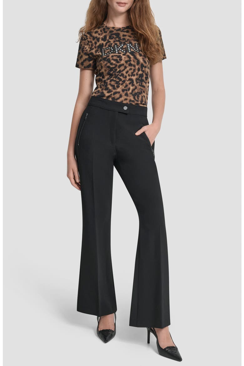 Double Weave Flare Pants, Alternate, color, BLACK