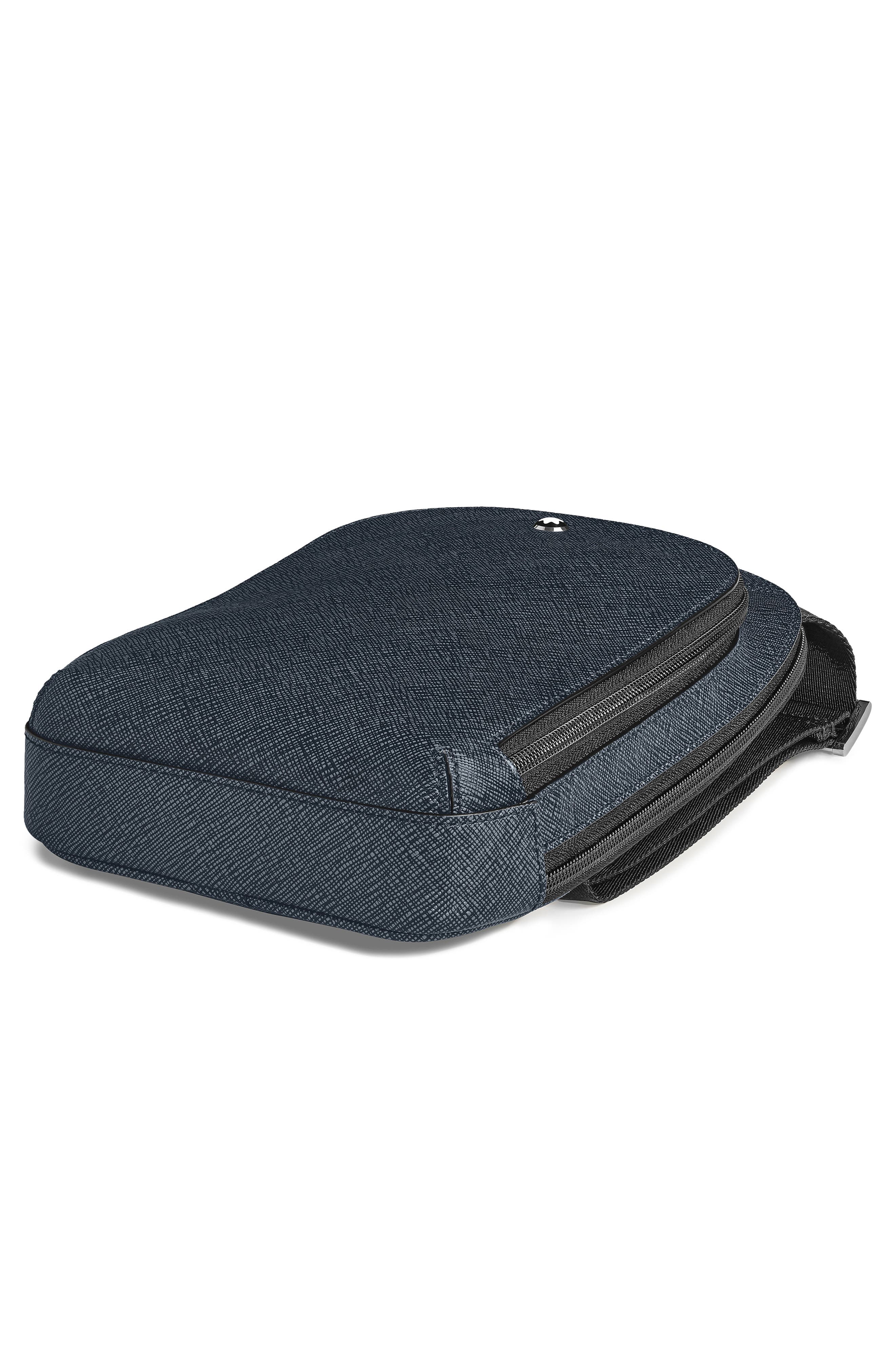 Montblanc Sartorial Convertible Leather Sling Bag, Alternate, color, Tweed Blue