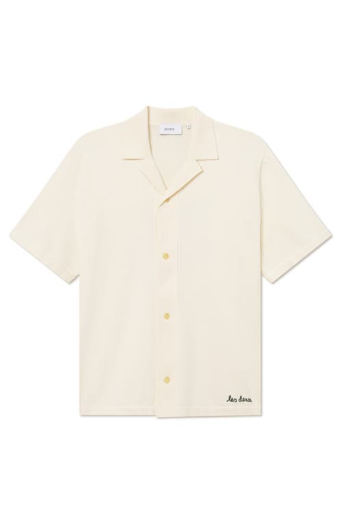 Les Deux Geoffroy Short Sleeve Knit Shirt In Ivory