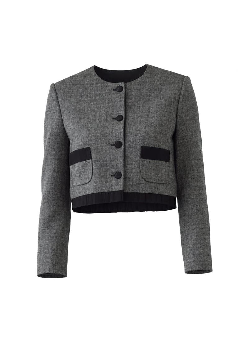Amias Cropped Jacket, Alternate, color, ANTHRACITE
