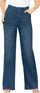Roaman's Plus Size 24/7 Stretch Wide Leg Jean