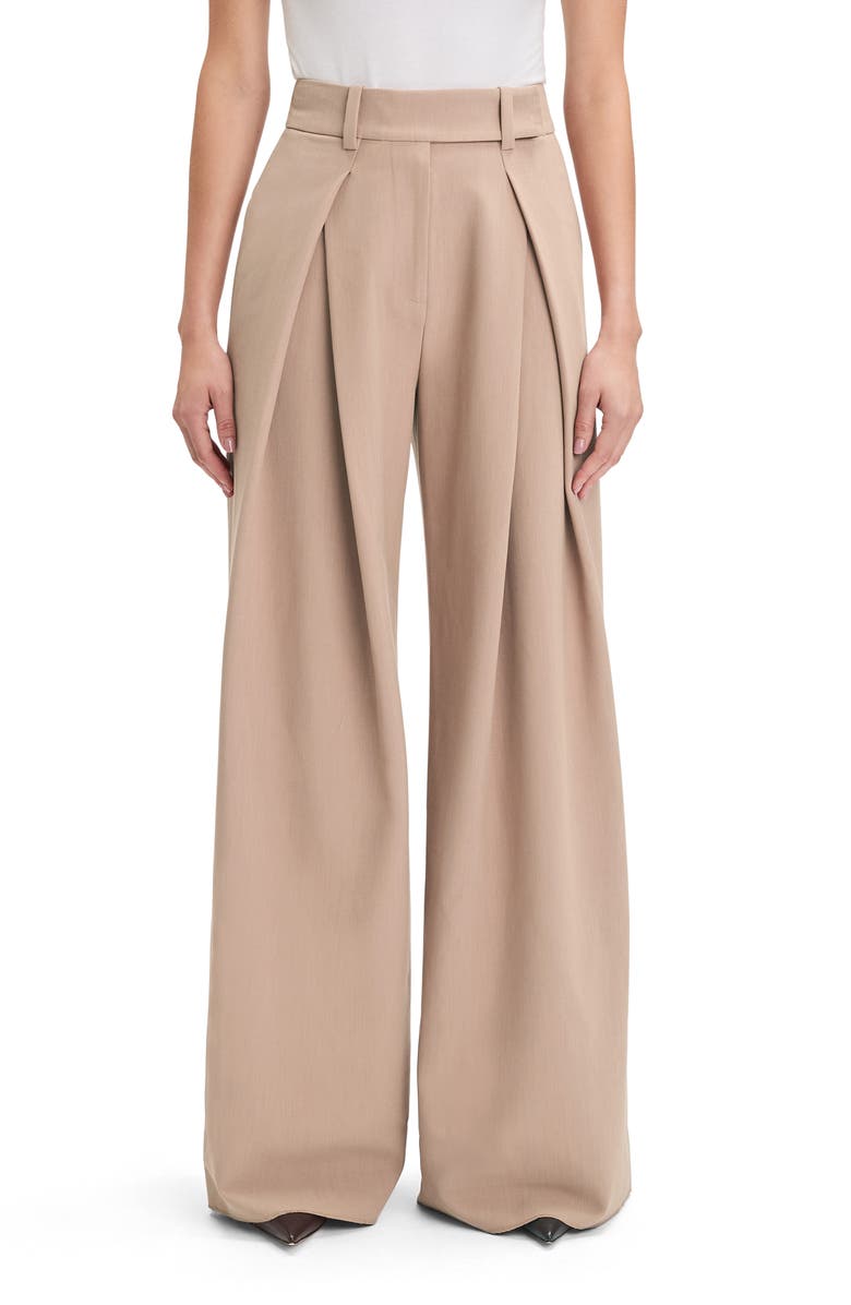 Favorite Daughter Pleated Wide Leg Pants, Main, color, Mocha