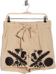 JASON WU Appliqué Shadow Linen Blend Shorts