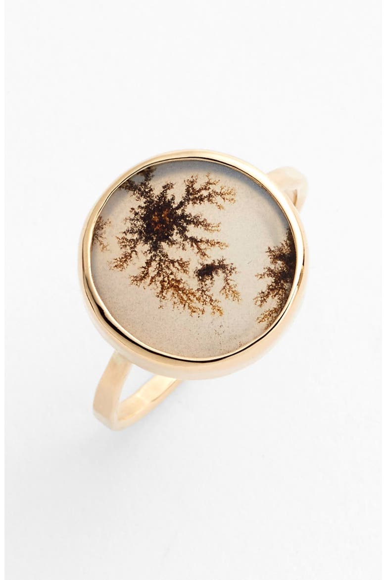 Stone Ring, Alternate, color, DENDRITIC AGATE/ YELLOW GOLD
