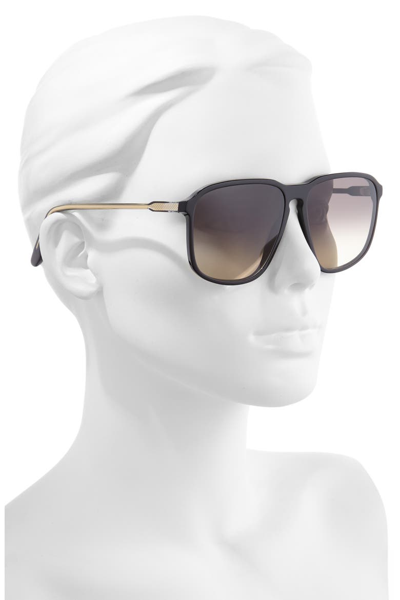 Guilloche 60mm Gradient Sunglasses, Alternate, color, BLACK/ GOLD