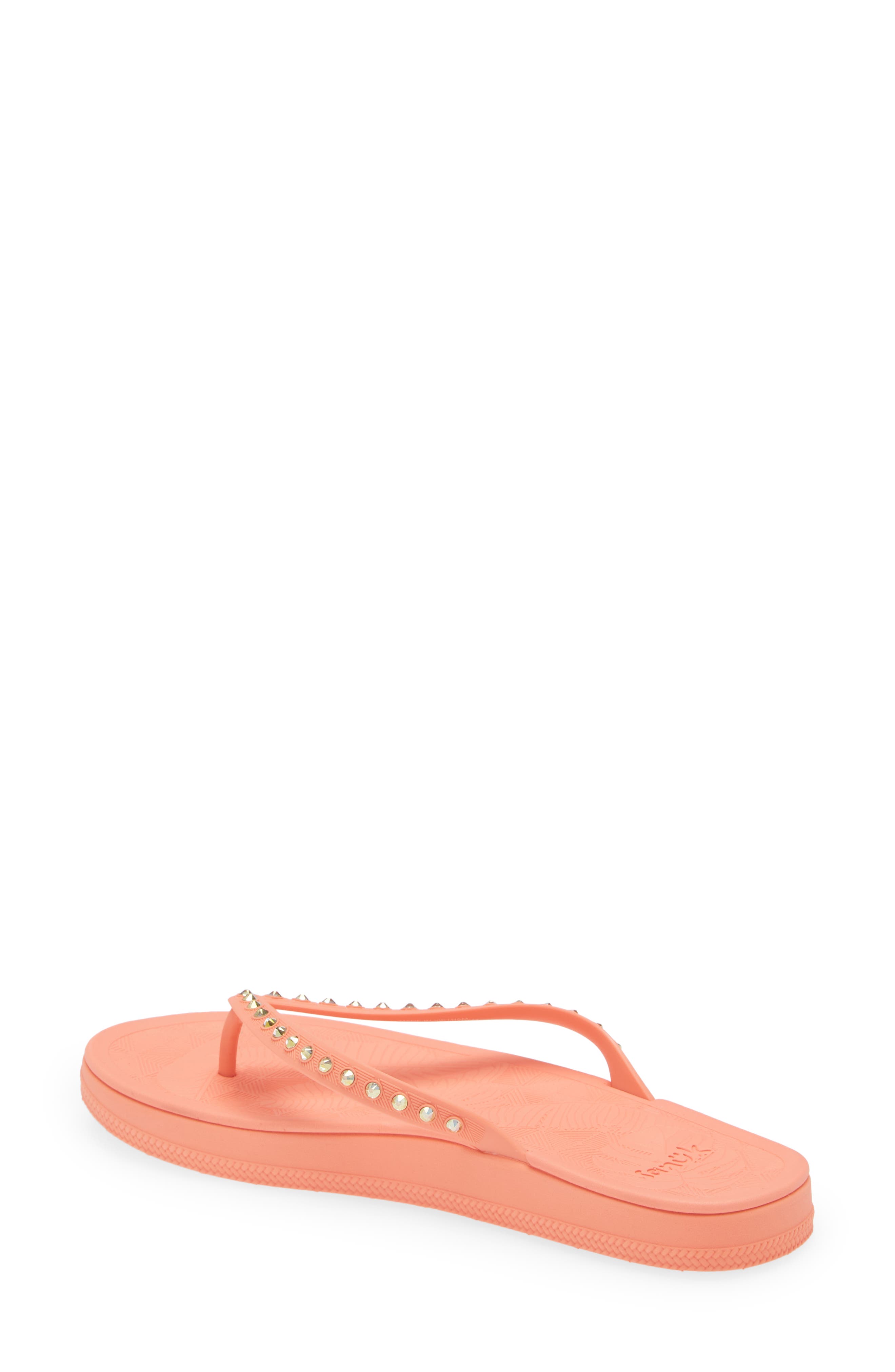 Sanuk Funshine Rhinestone Flip Flop, Alternate, color, Fusion Coral