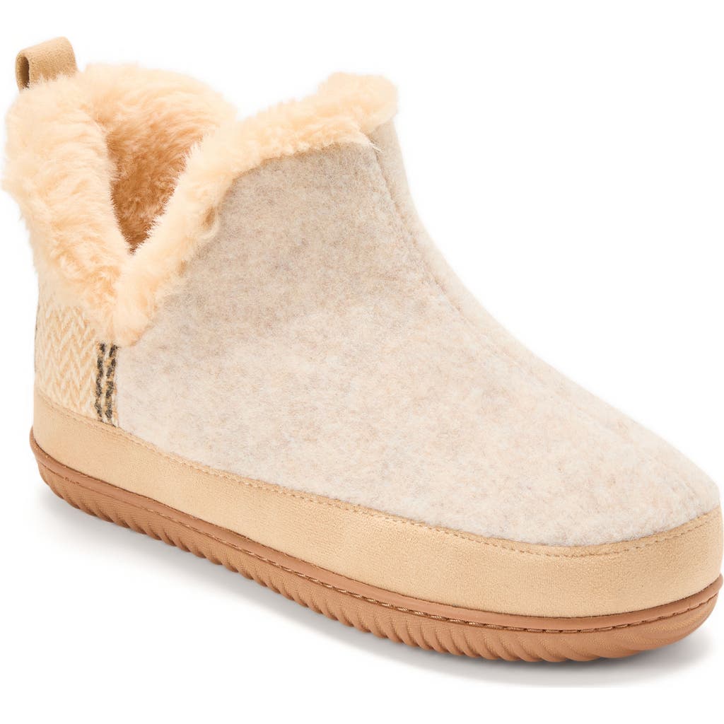 Dearfoams Felted And Plaid Boot Slipper In Brown
