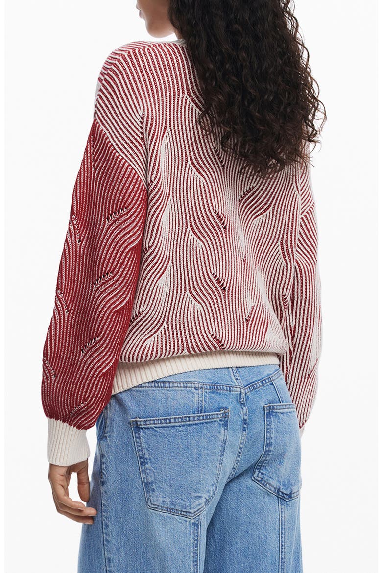 Colorblock Stripe Sweater, Alternate, color, RED