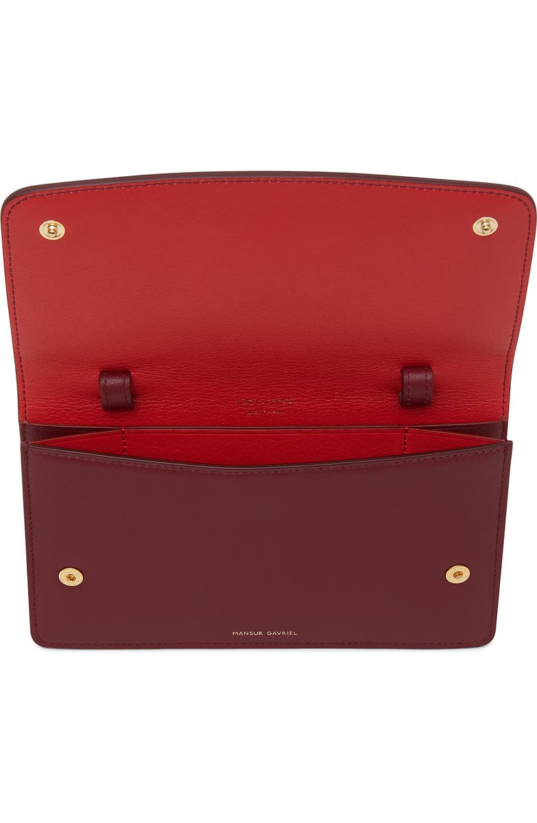 Mansur Gavriel Leather Crossbody Wallet, Alternate, color, Claret