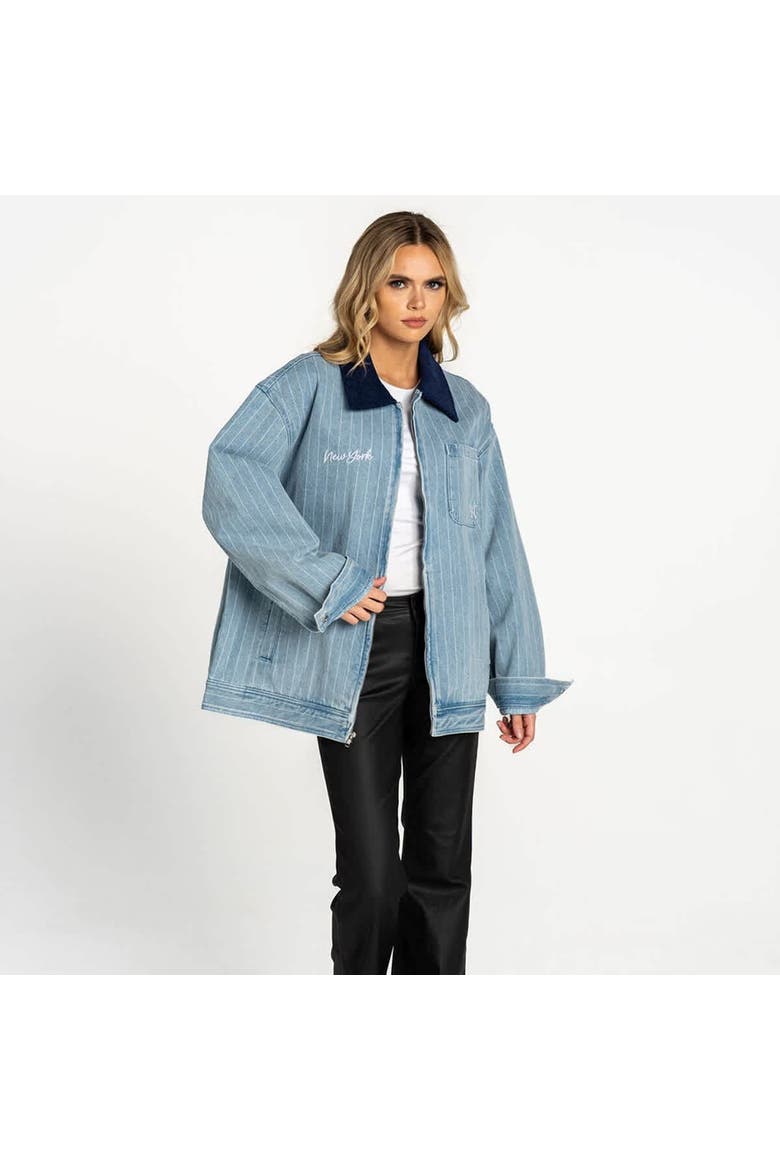 Women's The Wild Collective  Denim New York Yankees Full-Zip Mechanic Jacket, Main, color, Denim