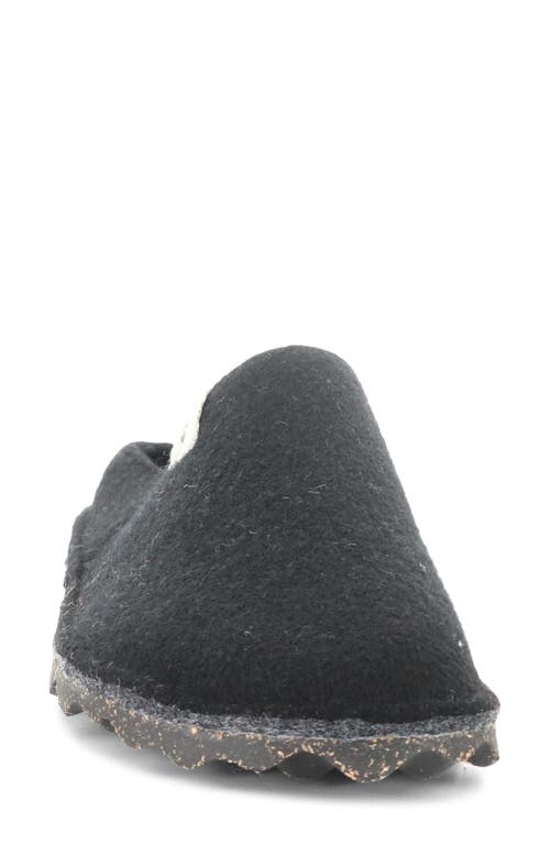 Fly London Natura Wool Felt Mule In Black