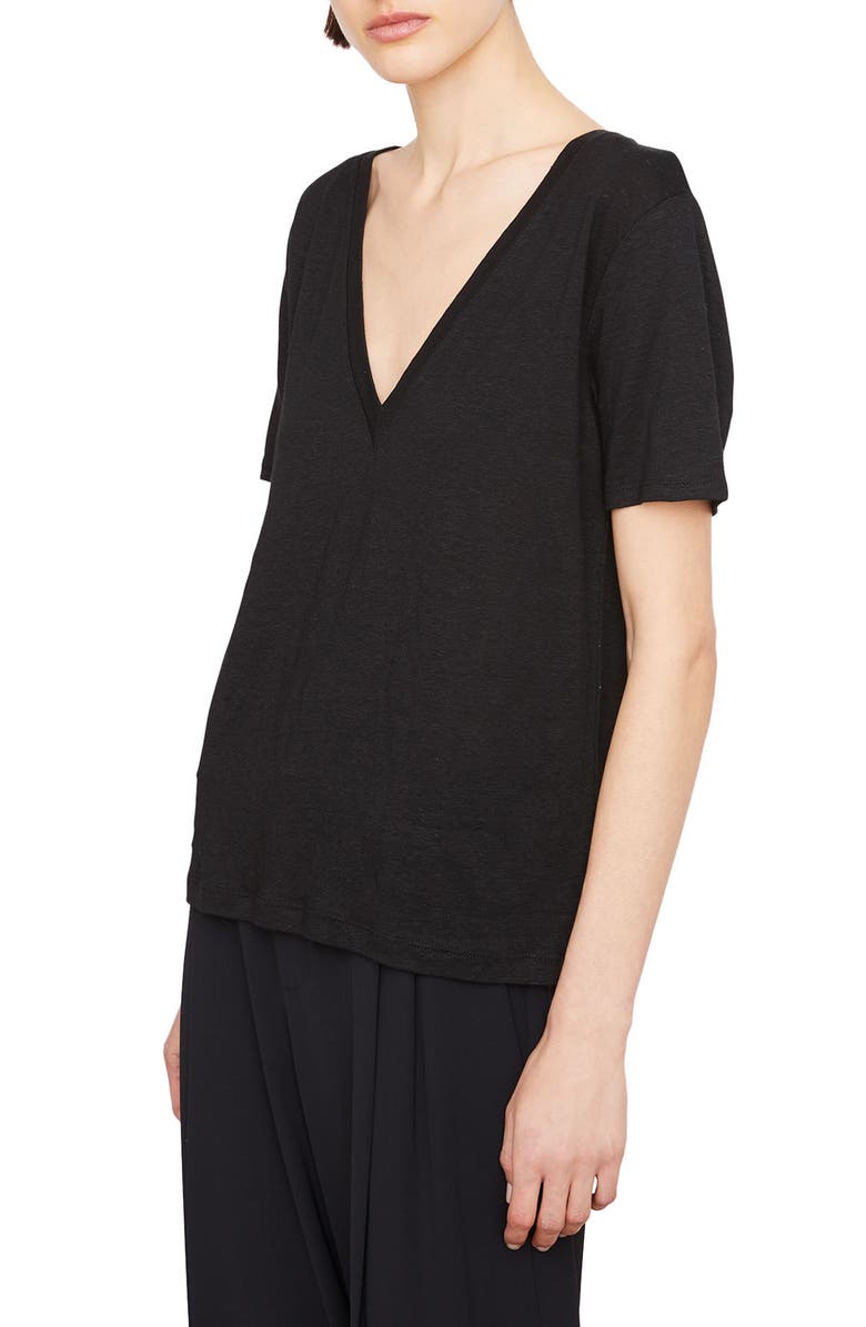 Vince V-Neck Linen T-Shirt, Alternate, color, 