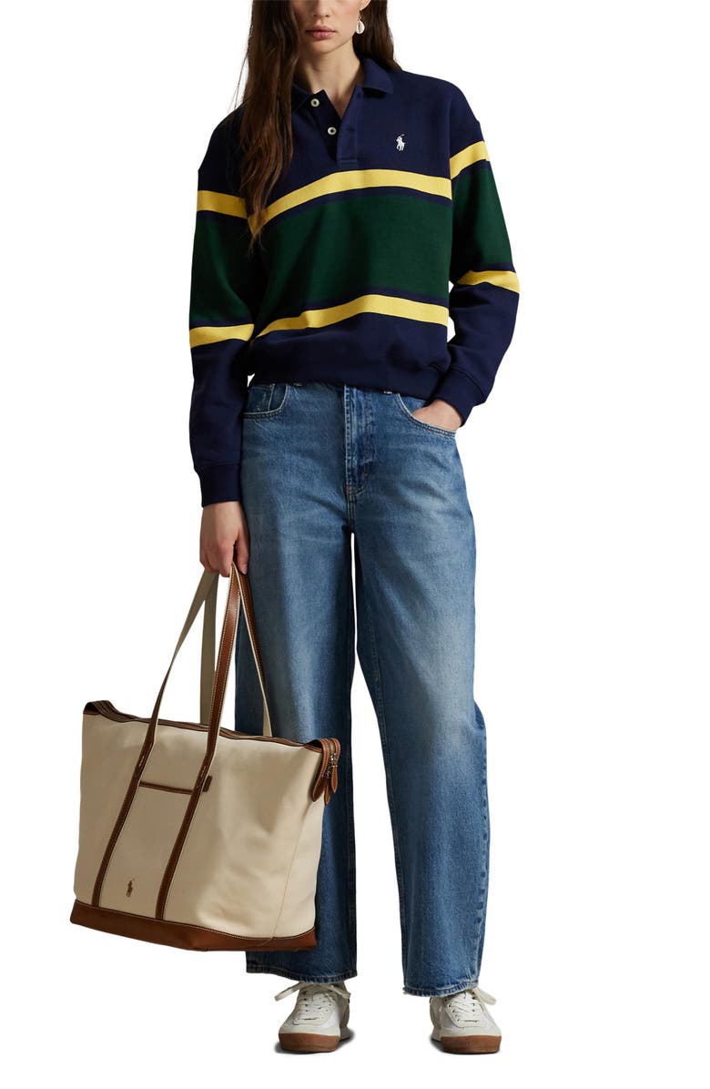 Polo Ralph Lauren Stripe Polo Sweatshirt, Alternate, color,
