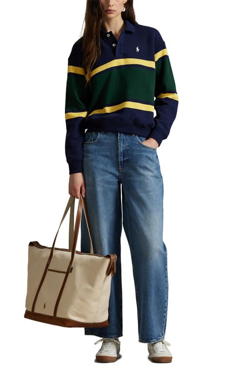 Polo Ralph Lauren Striped Cotton-blend Polo Shirt In Multi