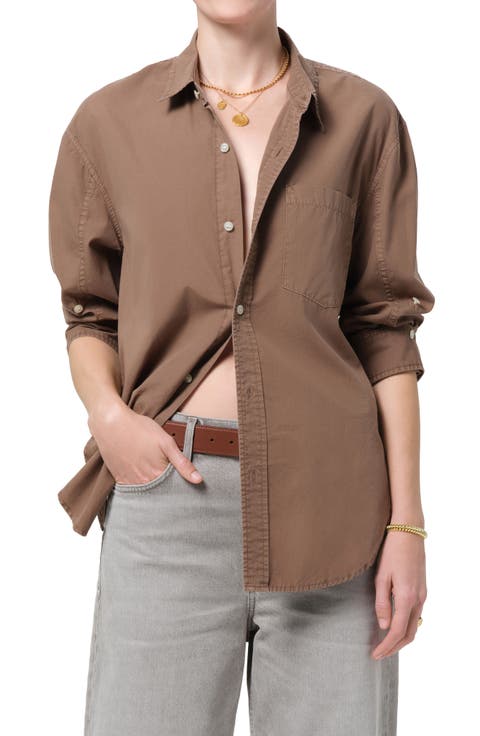 Kayla Oversize Poplin Button-Up Shirt