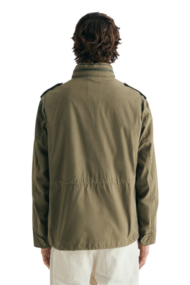 Military jacket with concealed hood, Alternate, color, Khaki
