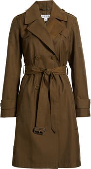 Via Spiga Water Resistant Cotton Blend Trench Coat