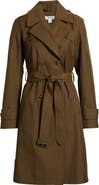 Via Spiga Water Resistant Cotton Blend Trench Coat