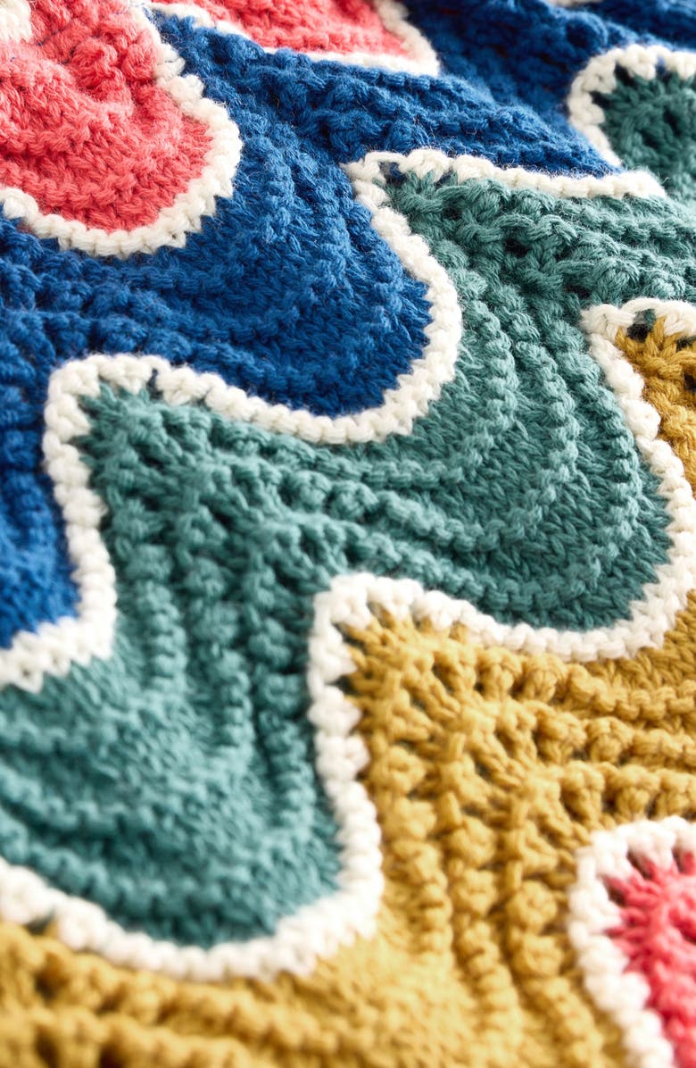 NEXT Stripe Crochet Cotton Shorts, Alternate, color, Blue Multi