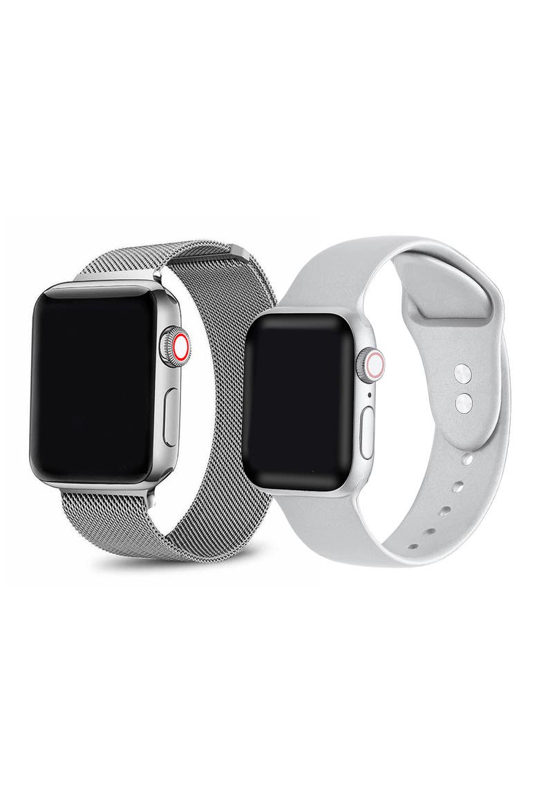 Assorted 2-Pack Apple Watch® Watchbands, Alternate, color, SILVER