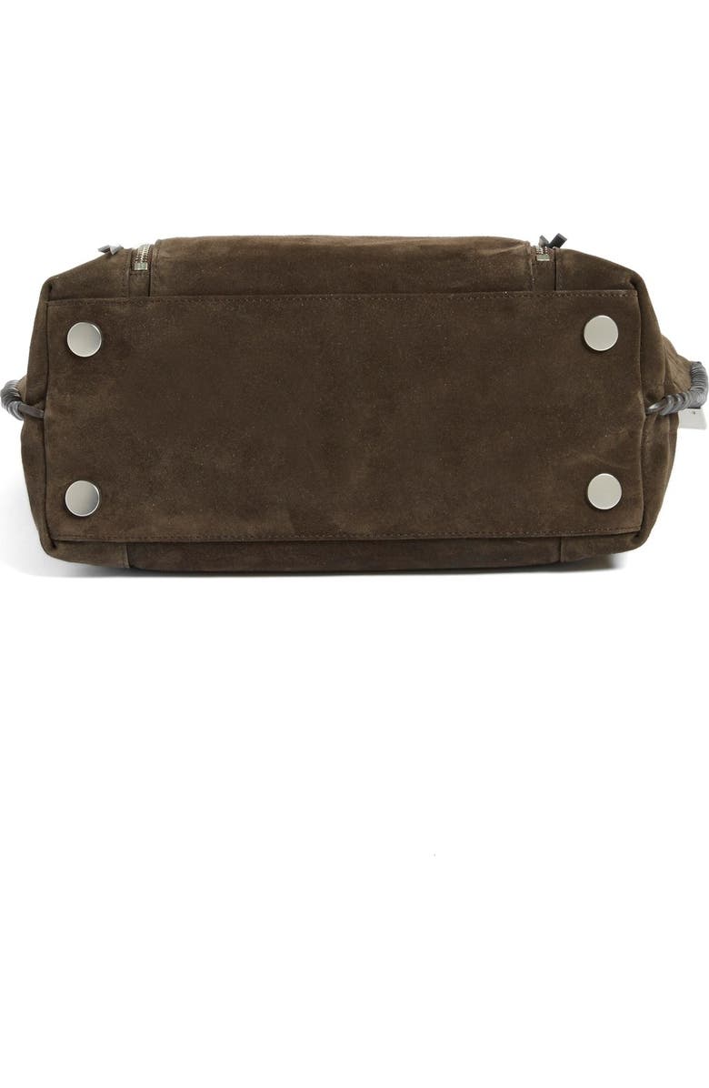 AllSaints 'Fleur de Lis East/West' Suede Tote, Alternate, color,