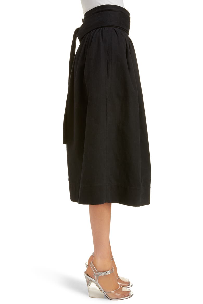 High Waist Denim Skirt, Alternate, color, BLACK