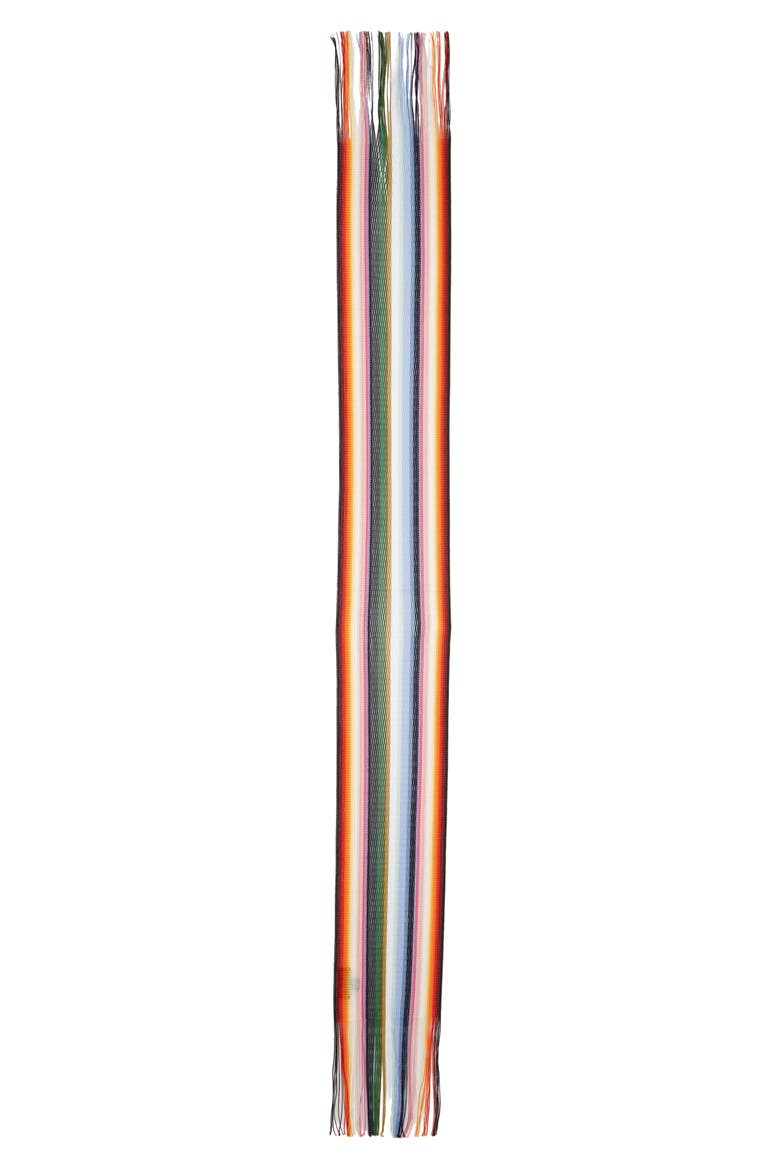 Stripe Knit Scarf, Main, color, MULTI RED