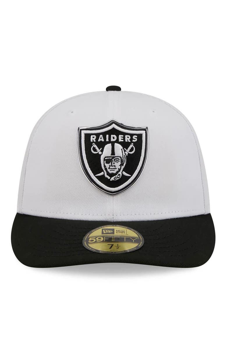 Men's New Era  White/Black Las Vegas Raiders 2026 NFL Draft Pre-Curved 59FIFTY Fitted Hat, Alternate, color, White