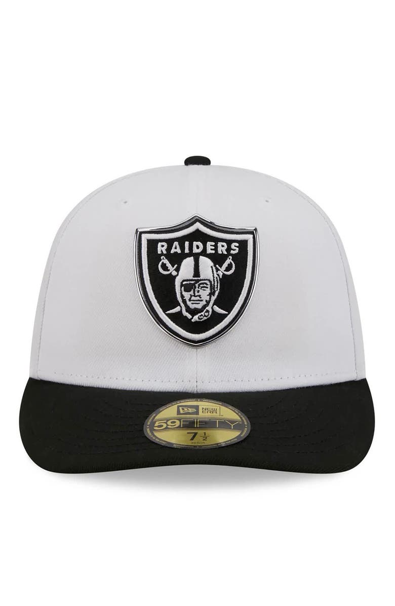 New Era Men's New Era White/Black Las Vegas Raiders 2026 NFL Draft Pre-Curved 59FIFTY Fitted Hat, Alternate, color, White
