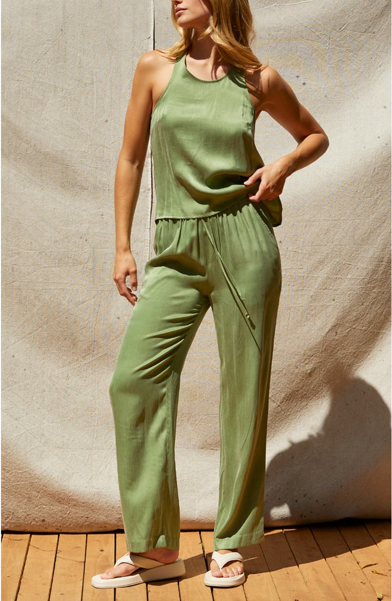 CRESCENT Pull On Cupro Pants, Alternate, color, Matcha