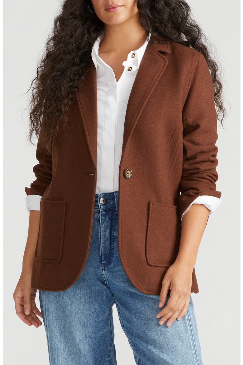 Kidjo Wool Blend Jacket, Main, color, CUSTOM BROWN