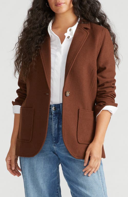 Universal Standard Kidjo Wool Blend Jacket in Custom Brown at Nordstrom, Size Xx-Large