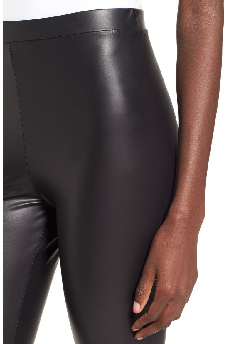 'Liquid' Leggings, Alternate, color, BLACK