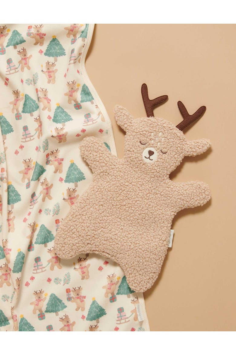 Christmas Stretch Blanket & Lovey Toy, Alternate, color, Deer Christmas Print