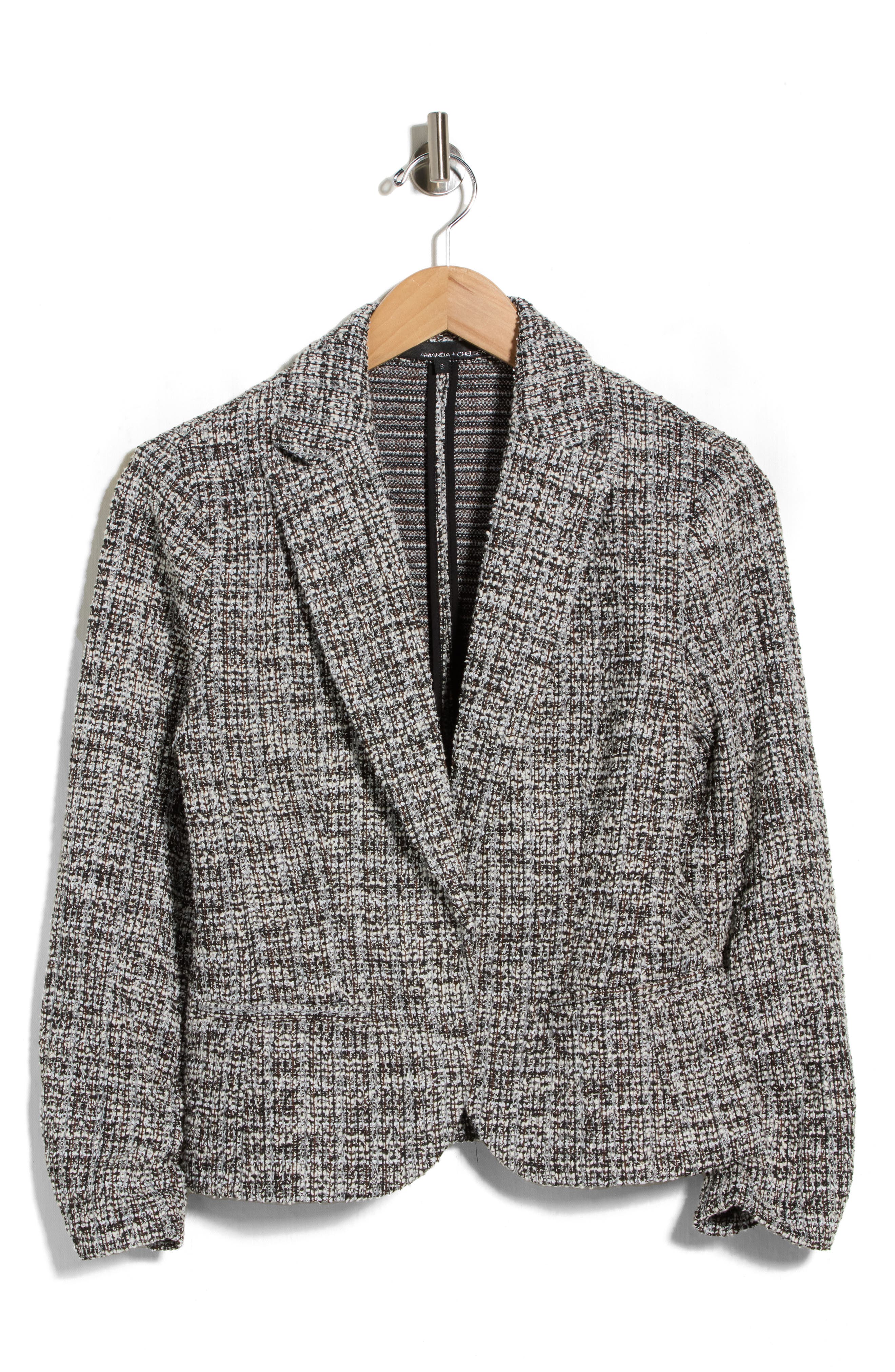Scrunch Sleeve Bouclé Blazer