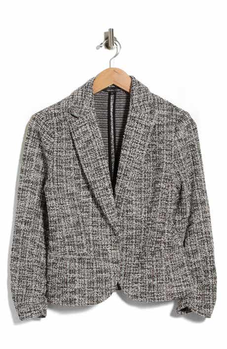 Scrunch Sleeve Bouclé Blazer