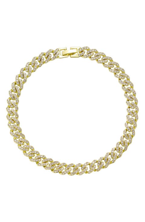 Pavé Curb Chain Anklet