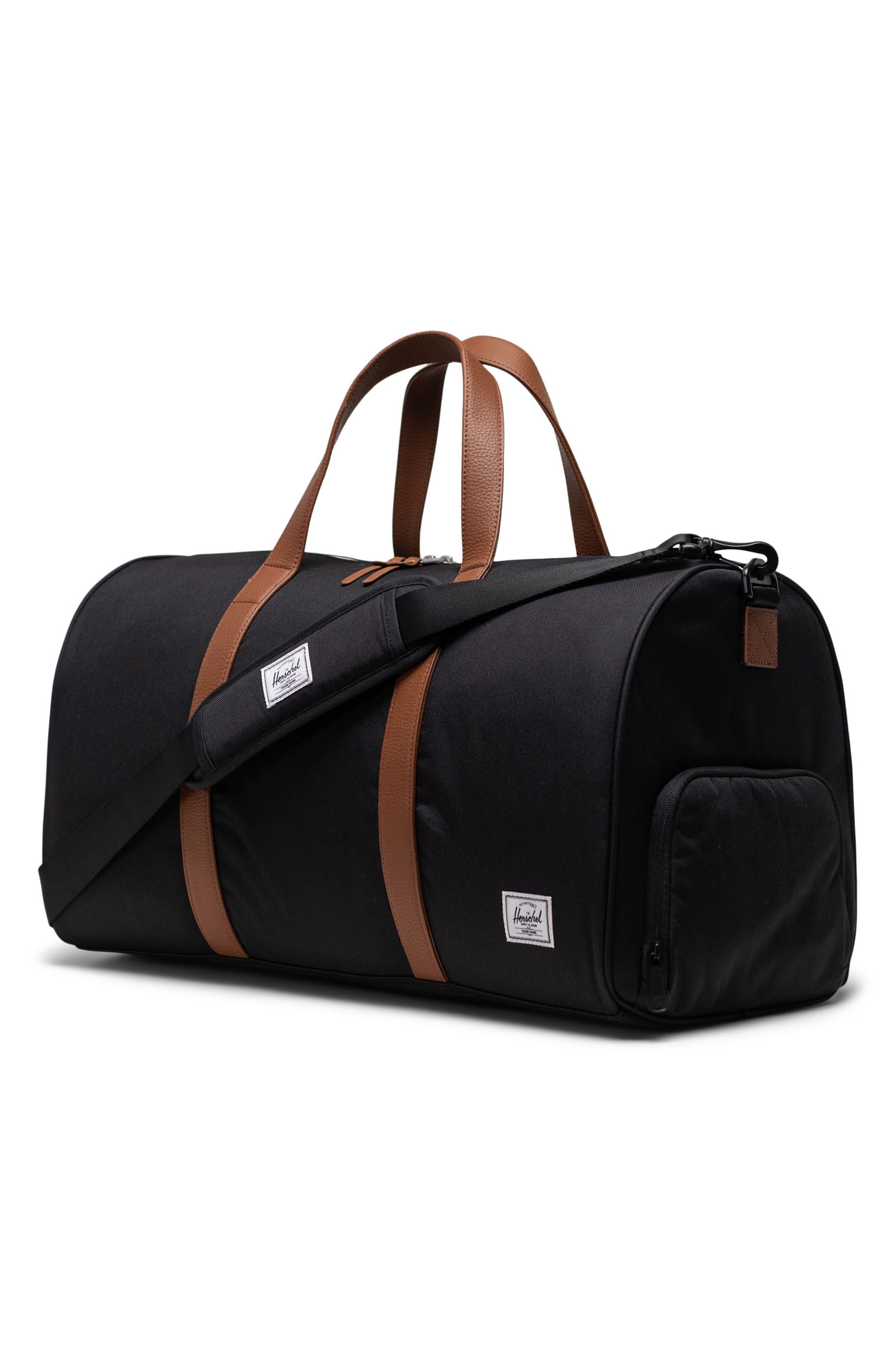 Herschel Supply Co. Novel Recycled Nylon Duffle Bag, Alternate, color, Black