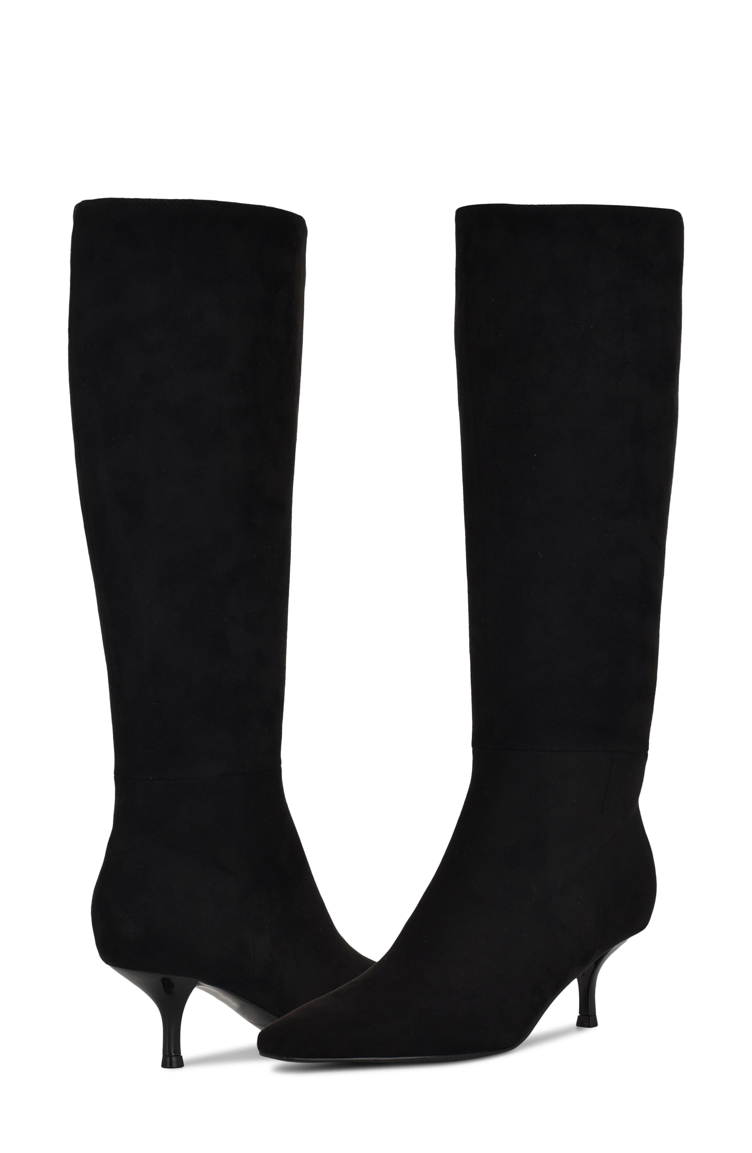 Nine West Havier Knee High Kitten Heel Boot, Alternate, color, Black