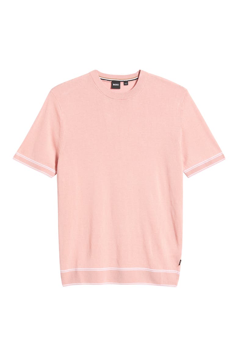 Norberto Linen Blend Short Sleeve Sweater, Alternate, color, LIGHT PAST/ PINK