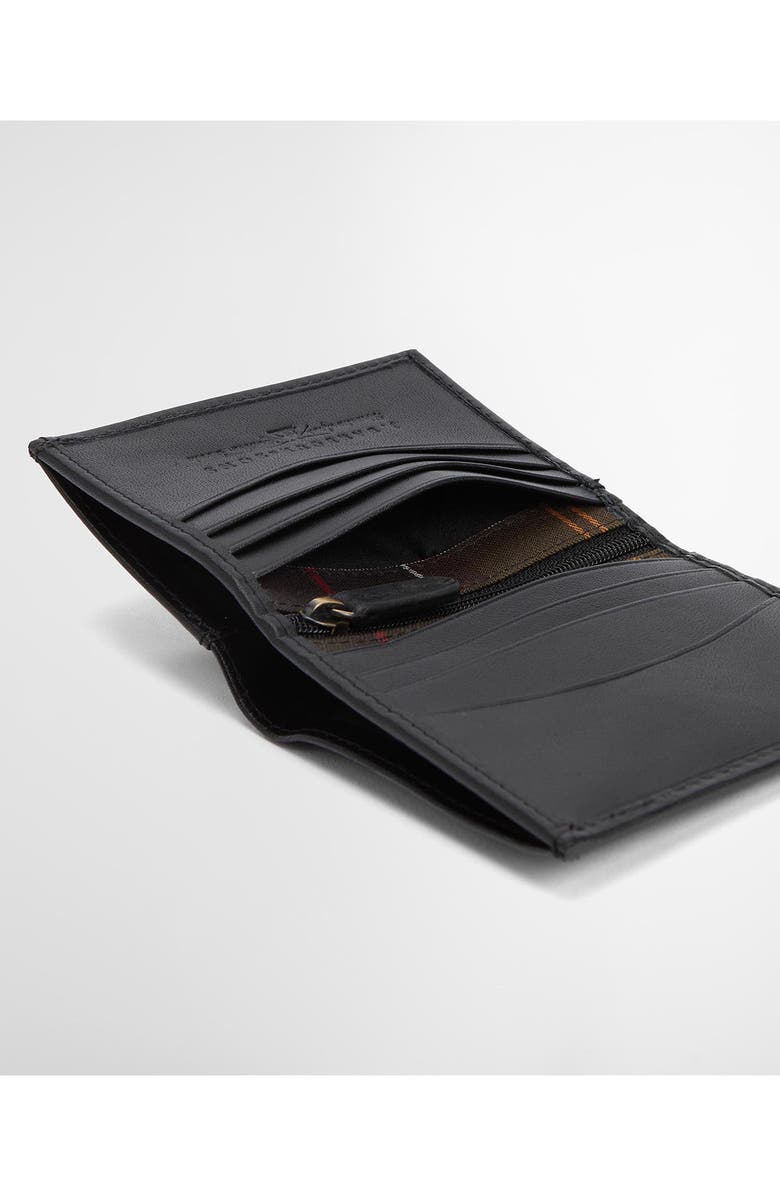 Barbour Brunton Leather Card Case & Key Fob Gift Set, Alternate, color, Black Tartan Emboss