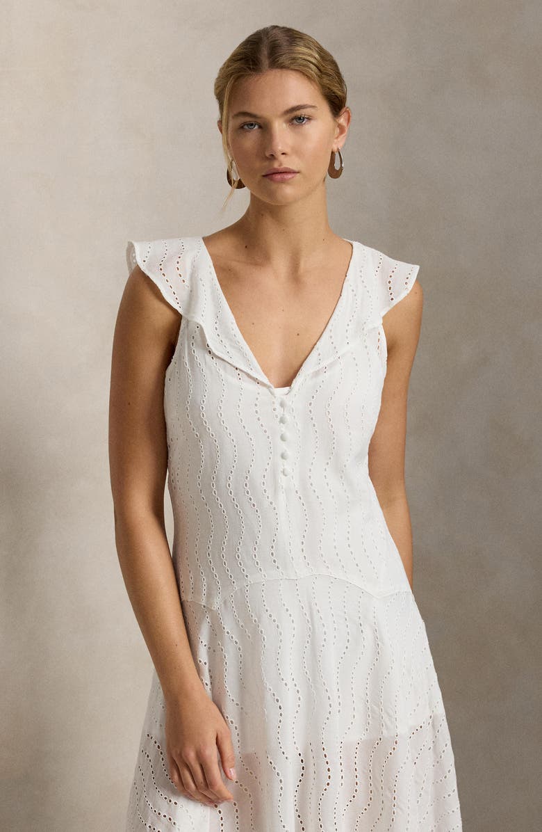 Polo Ralph Lauren Cotton Blend Eyelet Dress, Alternate, color, White