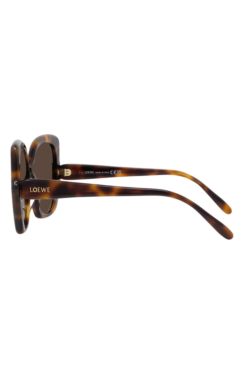 Loewe Thin 55mm Geometric Sunglasses, Alternate, color, Dark Havana / Brown