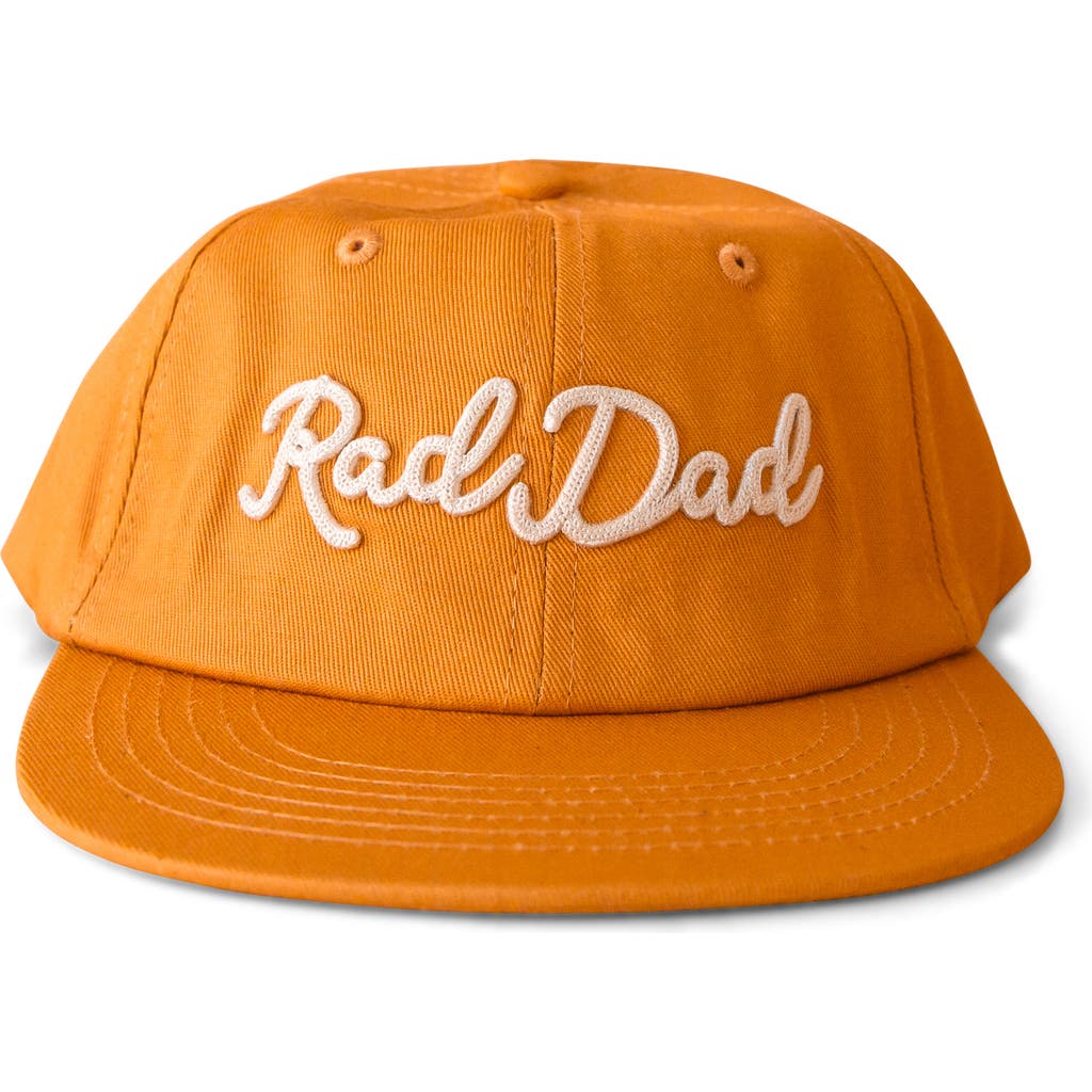 Sunshine Studios Rad Dad Embroidered Flat Brim Hat In Orange