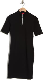 BOSS Nasiia Short Sleeve Quarter Zip Dress