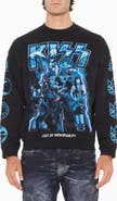 Cult of Individuality Kiss Crewneck Fleece Graphic Sweatshirt