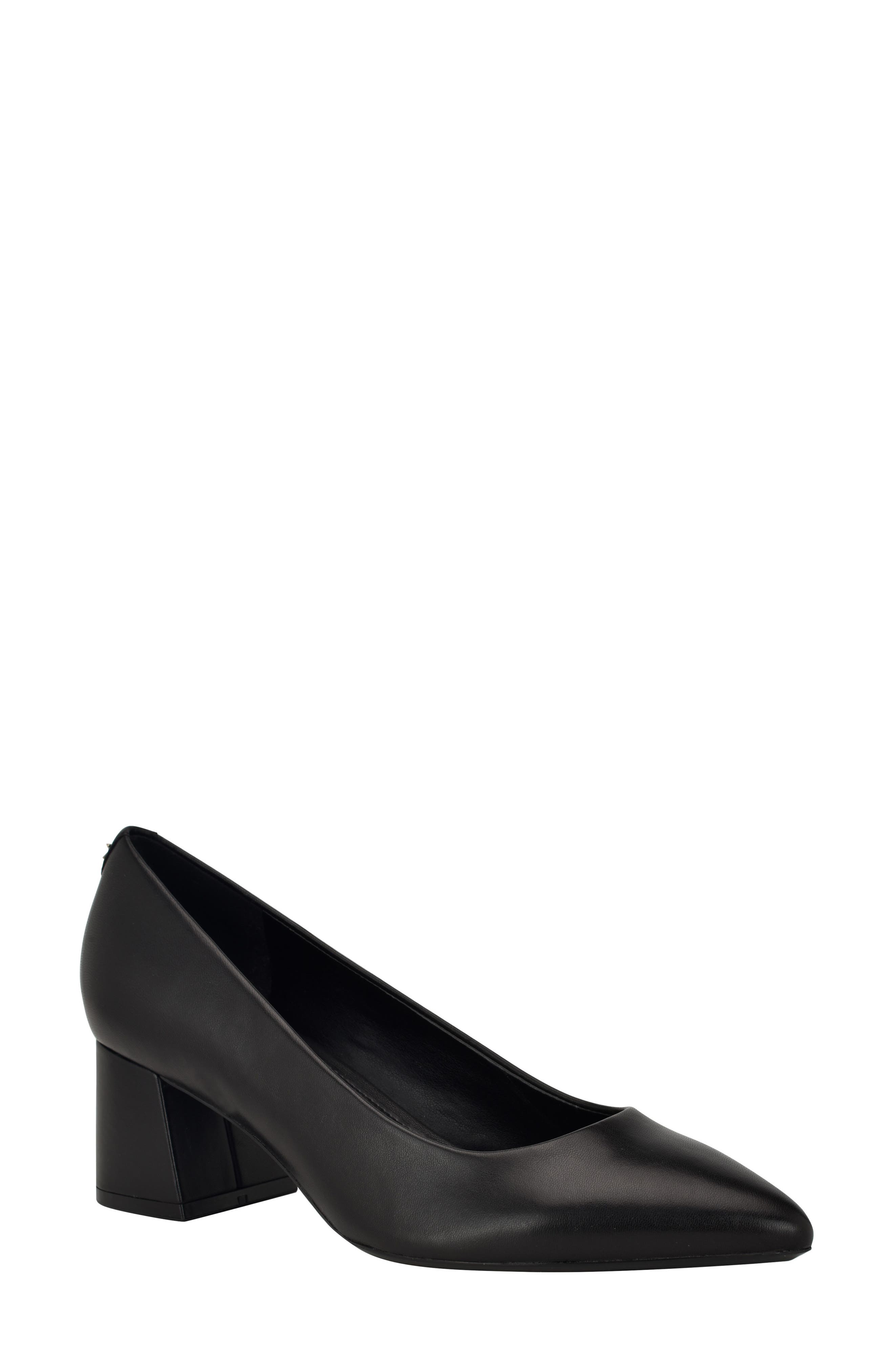Calvin Klein Lenott Pointed Toe Pump, Main, color, Black Smooth