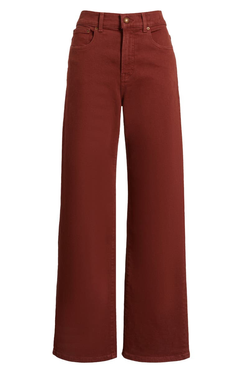 Madewell The Perfect Wide Leg Jeans, Alternate, color, Deep Redwood