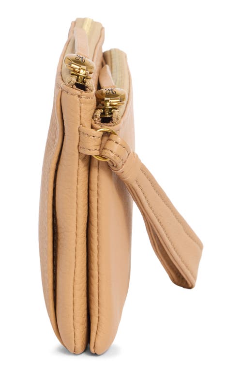 Hobo Dayton Leather Wristlet In Sand