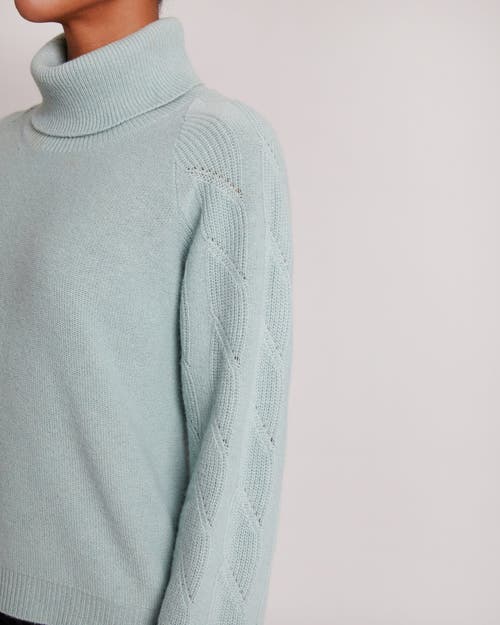 Santorelli Dana Raglan-sleeve Turtleneck Sweater In Sage